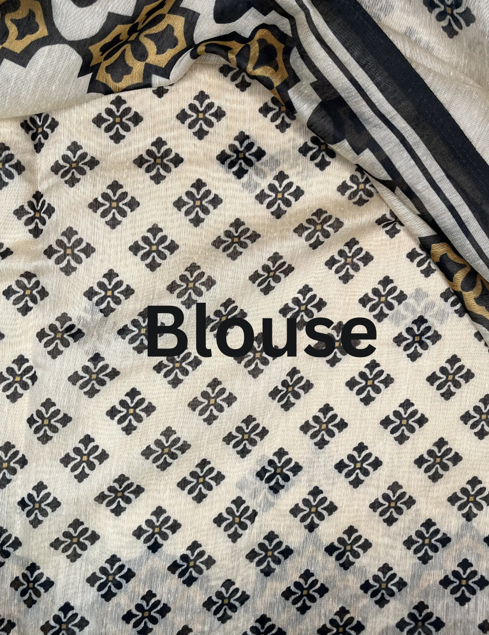 Linen Cotton Saree with Full Knot Work Embroidery - Ivory and Black