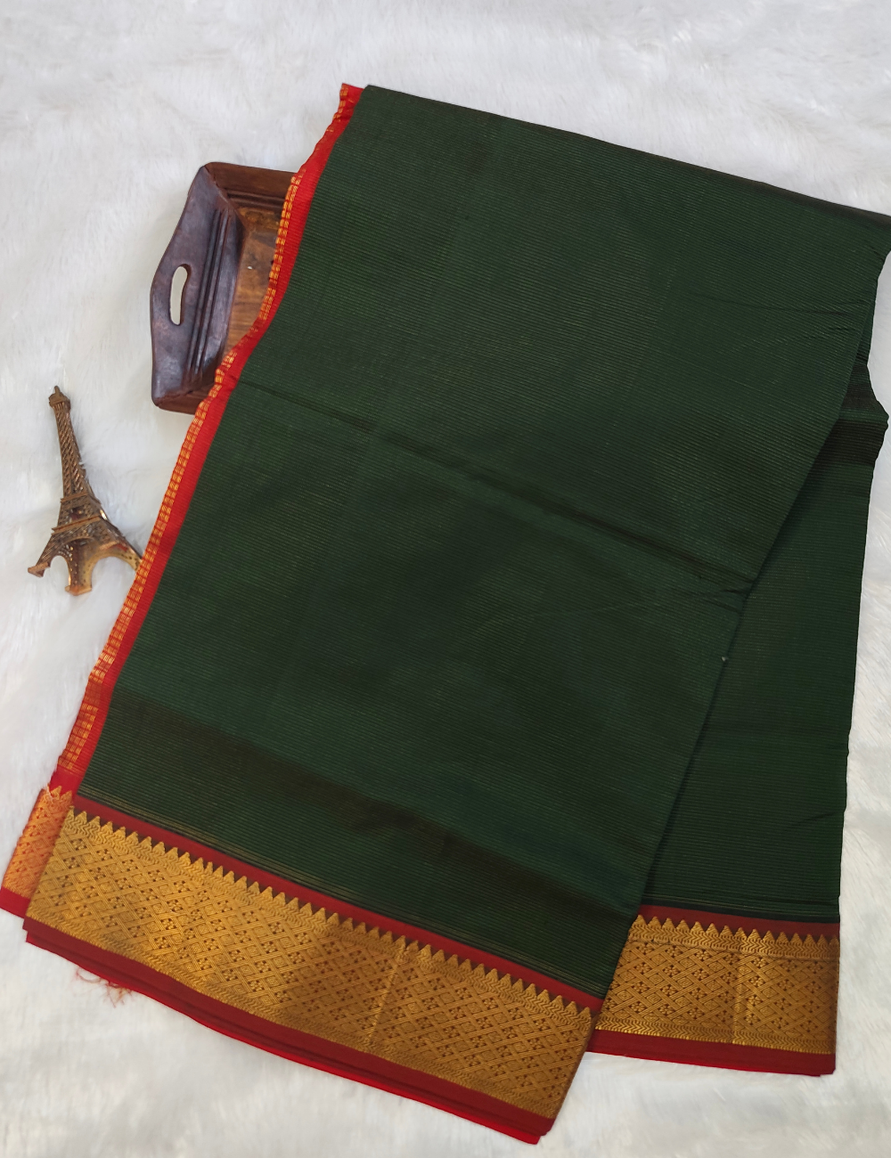 Semi Silk Cotton | Vairaoosi pattern | Bottle Green