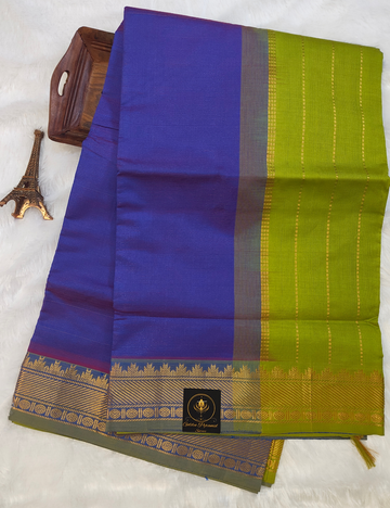 Semi Silk Cotton | Vairaoosi pattern | Ink Blue