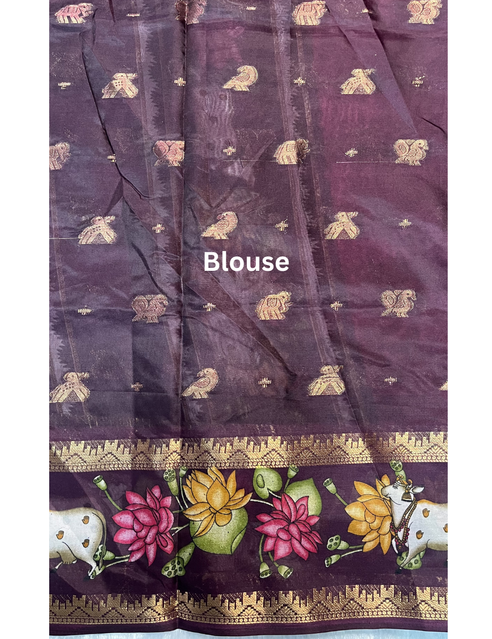 Fancy Artistic Pichwai Border Saree - Red and Brown Colour
