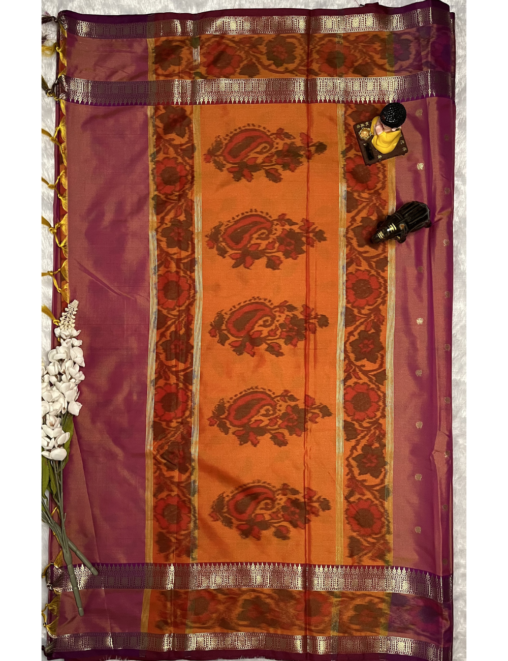 Semi Soft Silk - Pastel Pink - Pochampally border