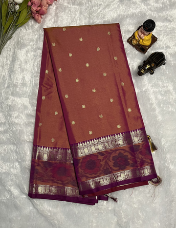 Semi Soft Silk - Pastel Pink - Pochampally border