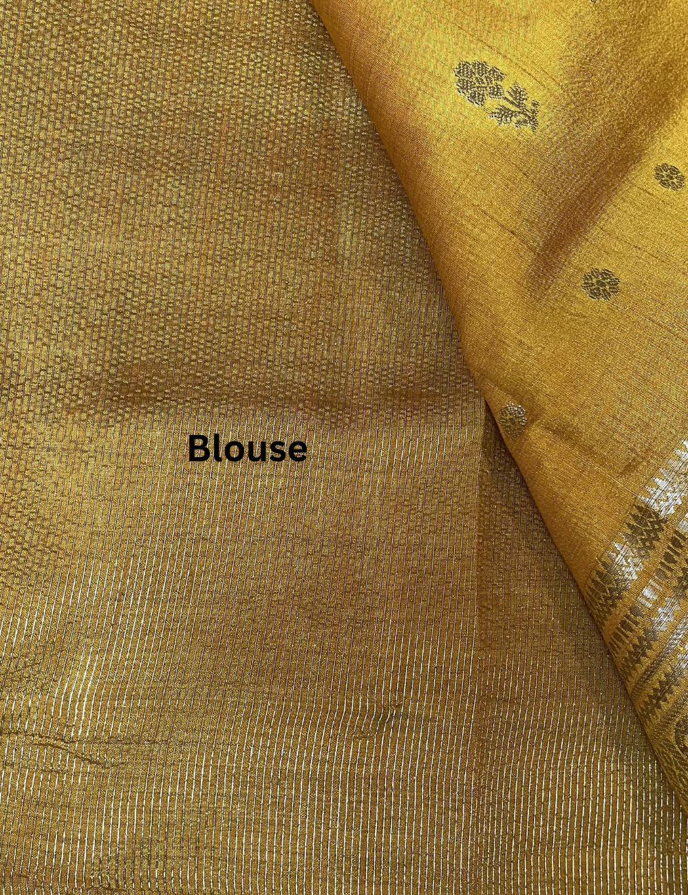 Yellow Semi Tussar Saree with Butta All Over - Rich Traditional Border